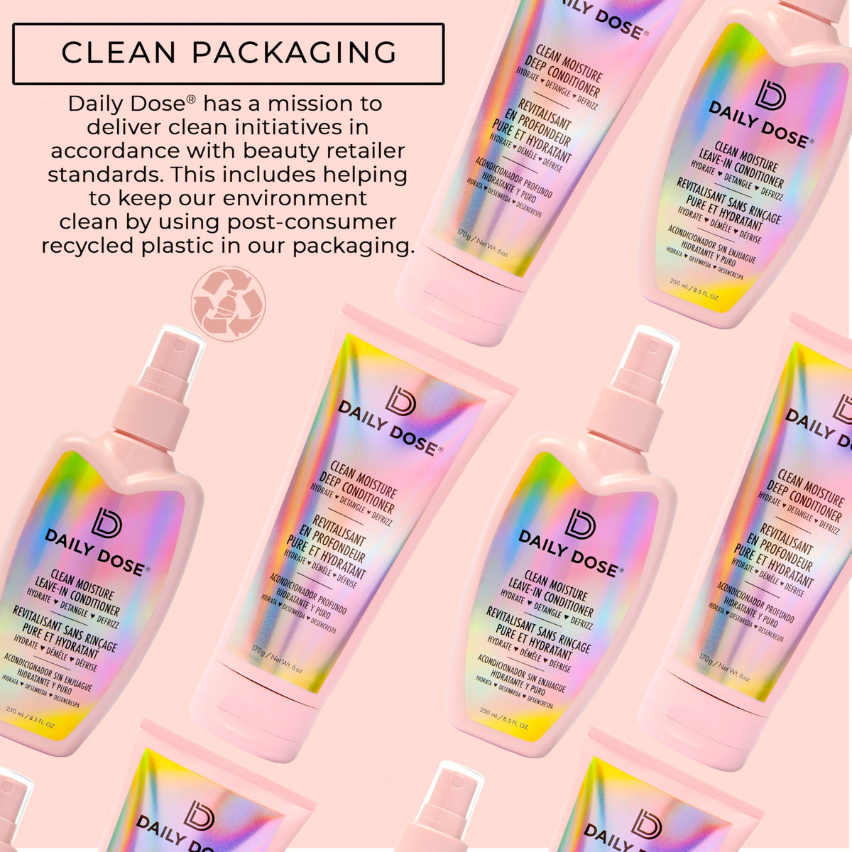 DAILY DOSE brand logo on packaging emphasizing clean beauty