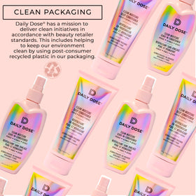 DAILY DOSE brand logo on packaging emphasizing clean beauty
