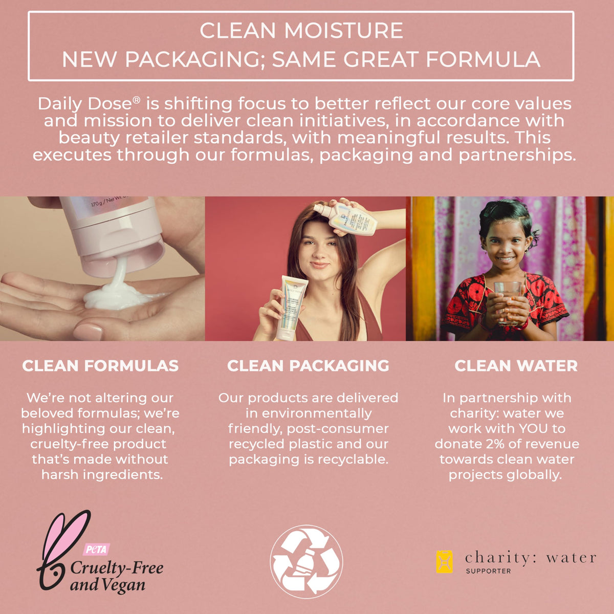 DAILY DOSE leaves silky frizz-free shine on hair.