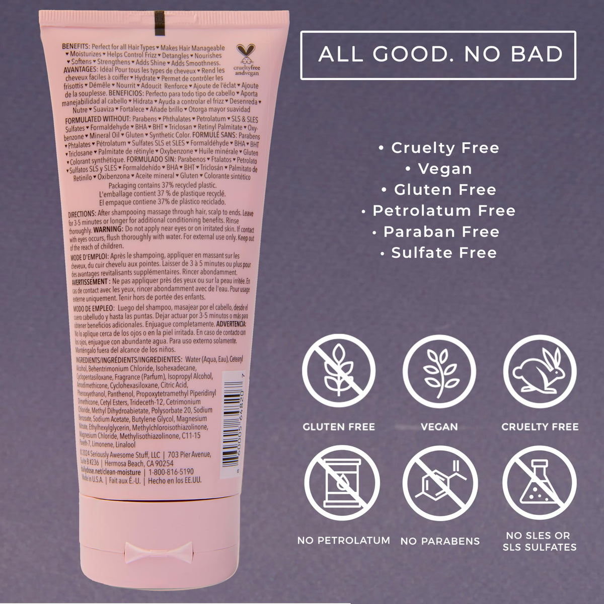 Daily Dose packaging in PCR bottle highlights sustainable, cruelty-free care.