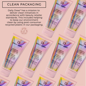 Daily Dose vegan, cruelty-free label on packaging for conscious shoppers.