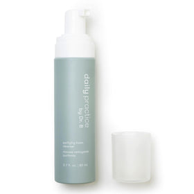Daily Practice Dr. B Purifying Foam Cleanser bottle pour for gentle eyelid cleansing.