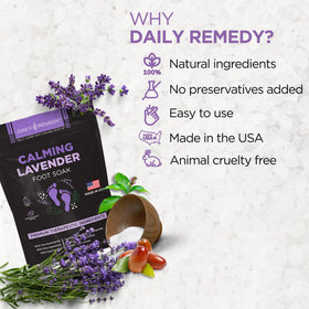 Daily Remedy Lavender Foot Soak deodorizing and hydrating effects
