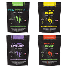 Daily Remedy foot soak salts with tea tree oil for refreshed, odor-reducing feet.