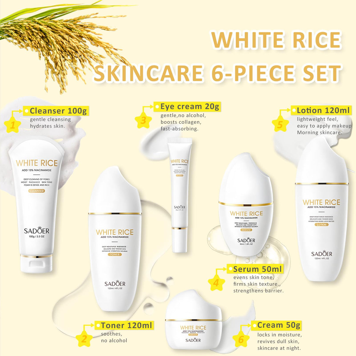 DailyBrio Sadoer Rice Niacinamide Lotion: lightweight hydration for a refreshed complexion.