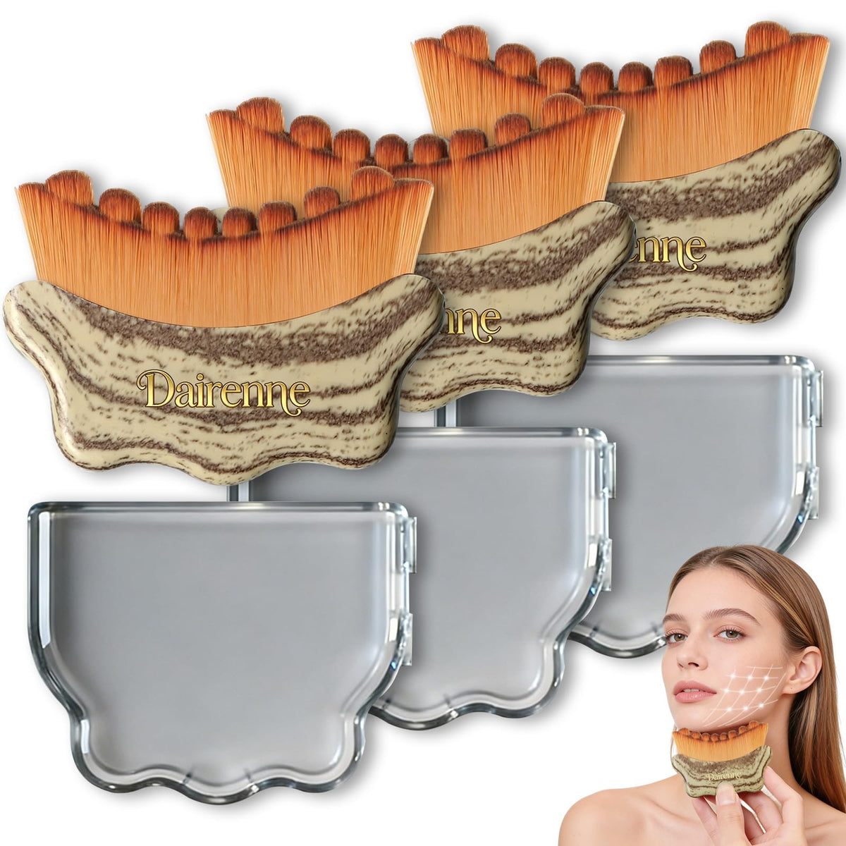 Dairenne Daily facial care brush invites routine skincare sessions.
