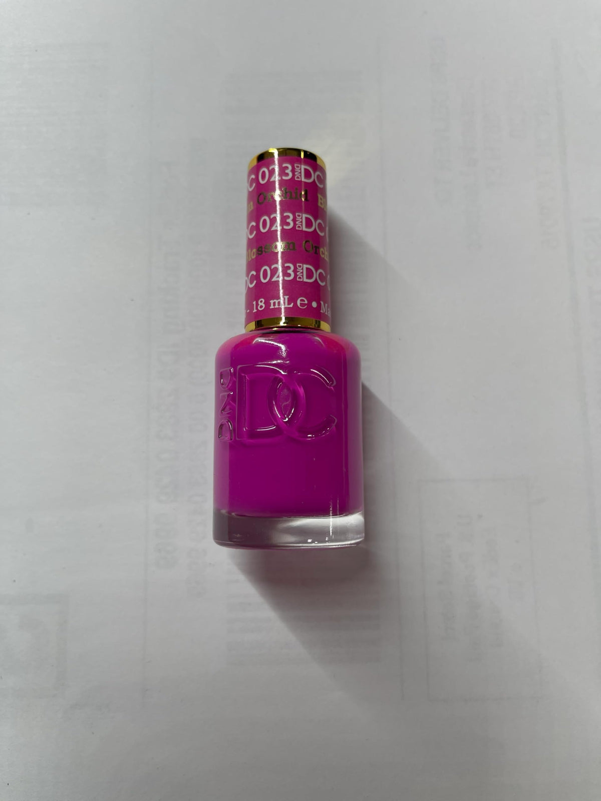 Daisy DND Blossom Orchid applied on nails during application