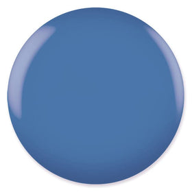 DAISY DND Blue Hawaiian lacquer bottle paired with gel polish for a coordinated duo