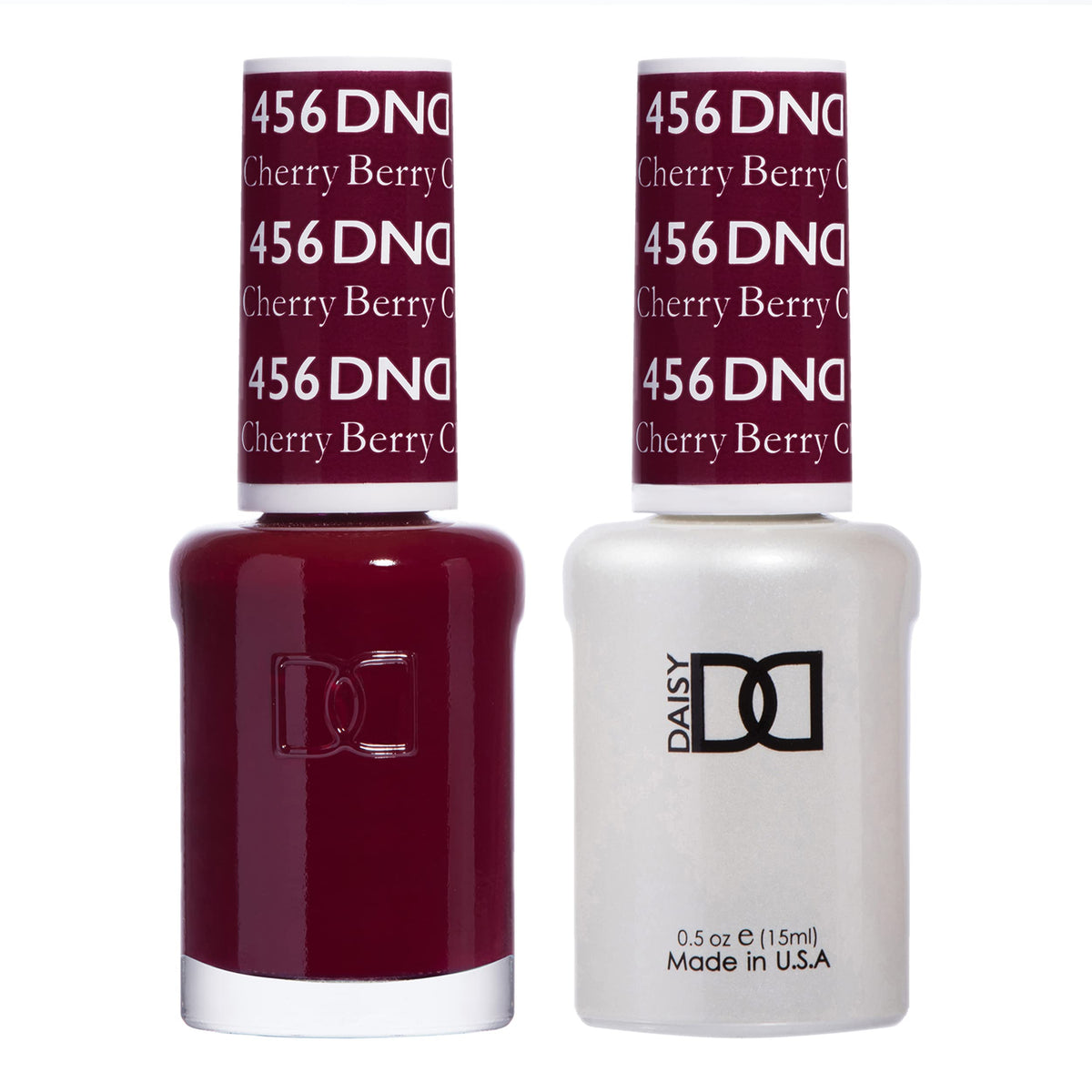 Daisy DND Cherry Berry 456 gel polish bottle closeup showing rich pigment