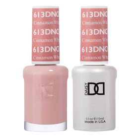 DAISY DND Cinnamon Whip gel-nail-polish swatch showing creamy nude-pink shade and smooth coverage
