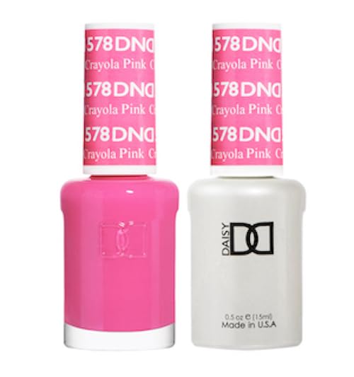 DAISY DND Crayola Pink 578 gel polish bottle with neon pink gloss.