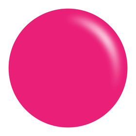 Daisy DND DC 277 fluorescent pink swatch demonstrates bold pigment on a nail wheel.