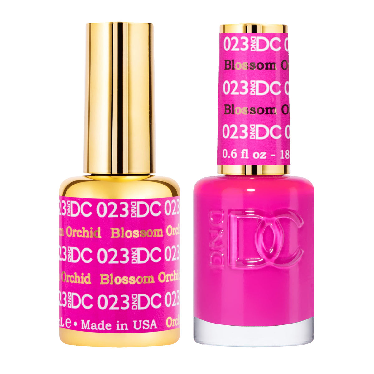 Daisy DND Blossom Orchid gel polish set packshot with coordinated lacquer duo