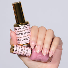 Daisy DND Rose Palais color swatch showing sheer pink shade for at-home mani-pedi.