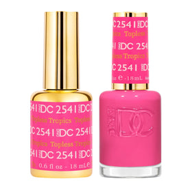 Daisy DND gel polish Topless Tropics bottle close-up showing vibrant, long-lasting color.