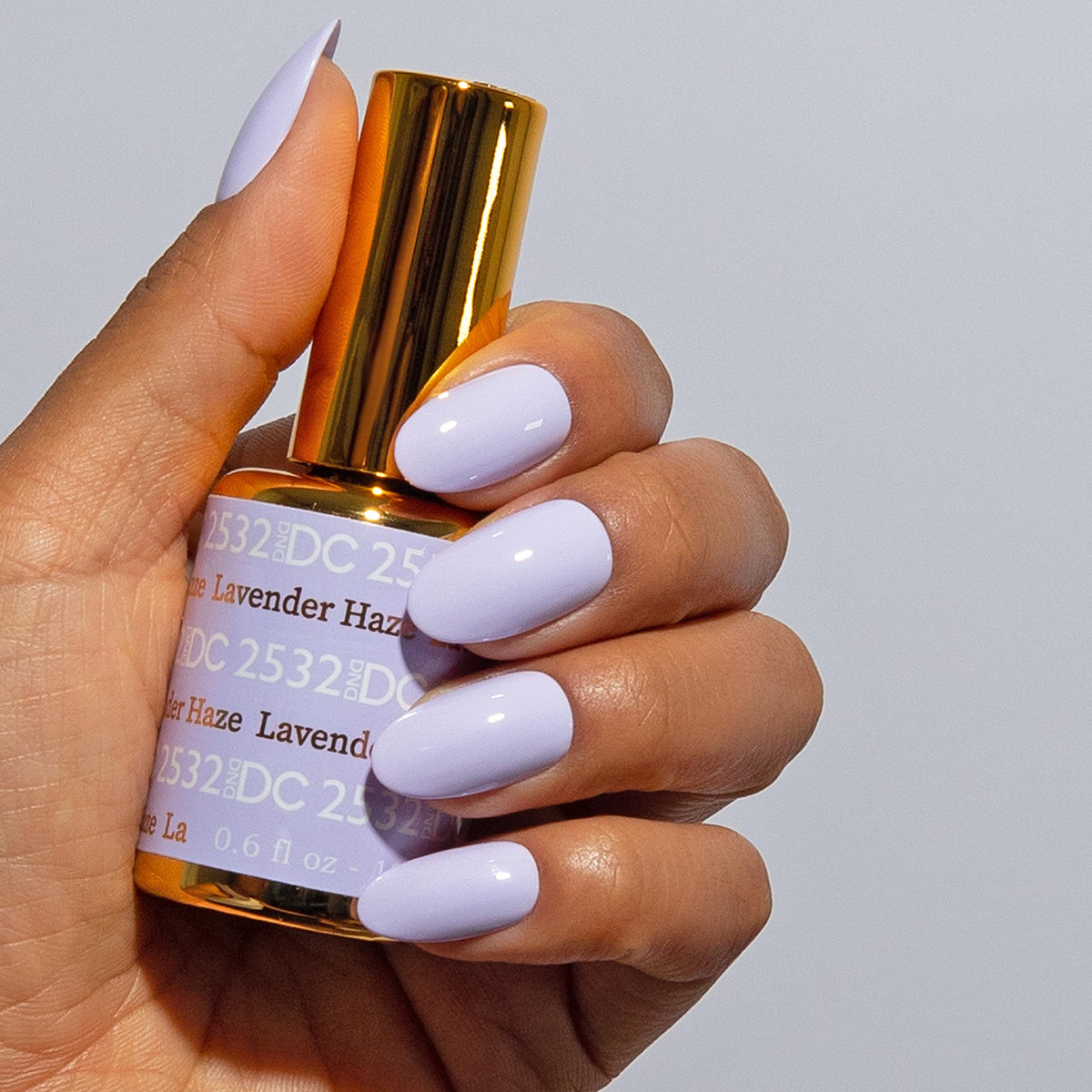 Daisy DND DC Lavender Haze swatch displaying creamy pastel finish.
