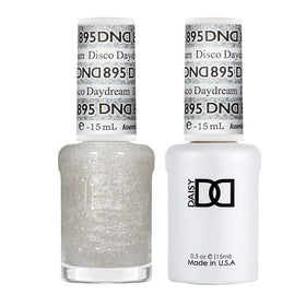Daisy DND Disco Daydream glitter gel bottle close-up with holographic sparkle.