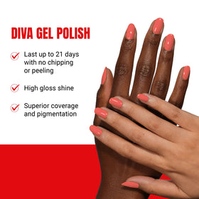 Daisy DND Diva air-dry lacquer Sunkissed Coral shows quick-dry finish
