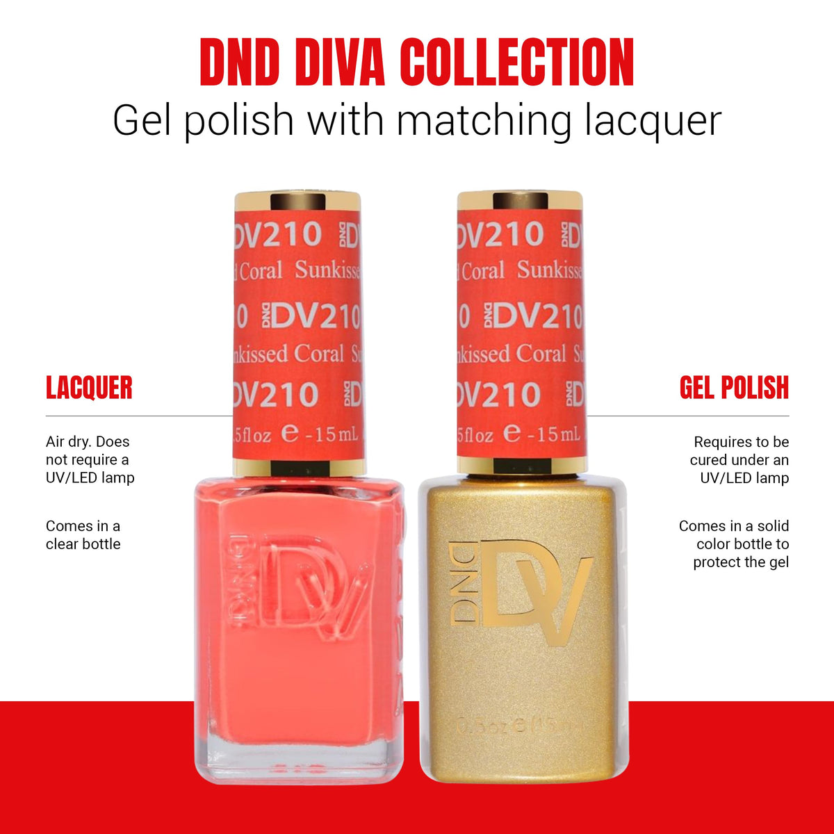Daisy DND Diva gel polish bottle close-up showcases rich, chip-resistant color