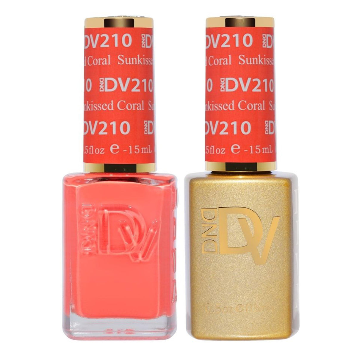 Daisy DND Diva Sunkissed Coral gel bottle for long-lasting color