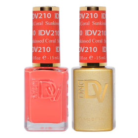 Daisy DND Diva Sunkissed Coral gel bottle for long-lasting color