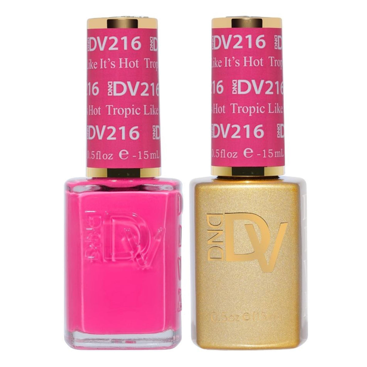 Daisy DND Diva Tropic Like It’s Hot gel polish bottle for long-lasting pink color.