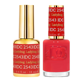 DAISY DND Ladybug 2543 gel polish bottle, vibrant red shade with long-lasting shine