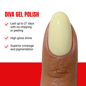 DAISY DND Lemon Sorbet air-dry lacquer bottle for quick, chip-free nails.