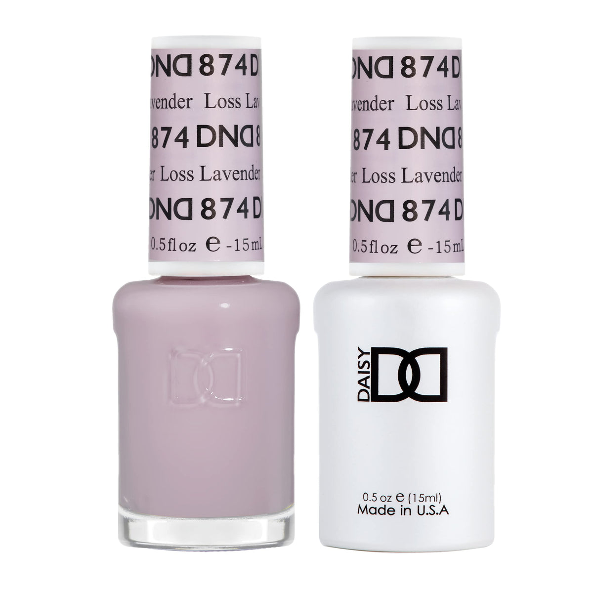 Daisy DND Loss Lavender gel polish bottle showing sheer lilac shade for elegant nails
