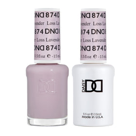 Daisy DND Loss Lavender gel polish bottle showing sheer lilac shade for elegant nails
