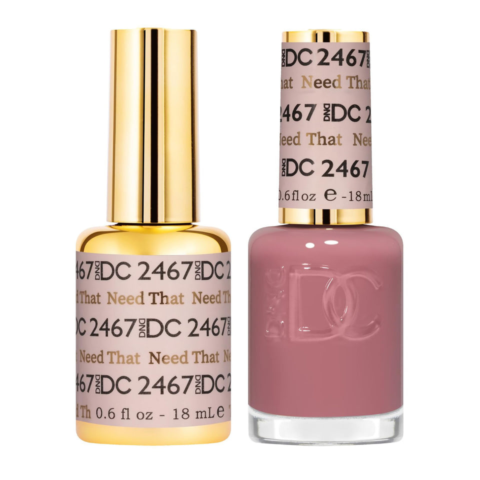 Daisy DND Need That 2467 gel bottle in rosy red for up to 3 weeks wear.