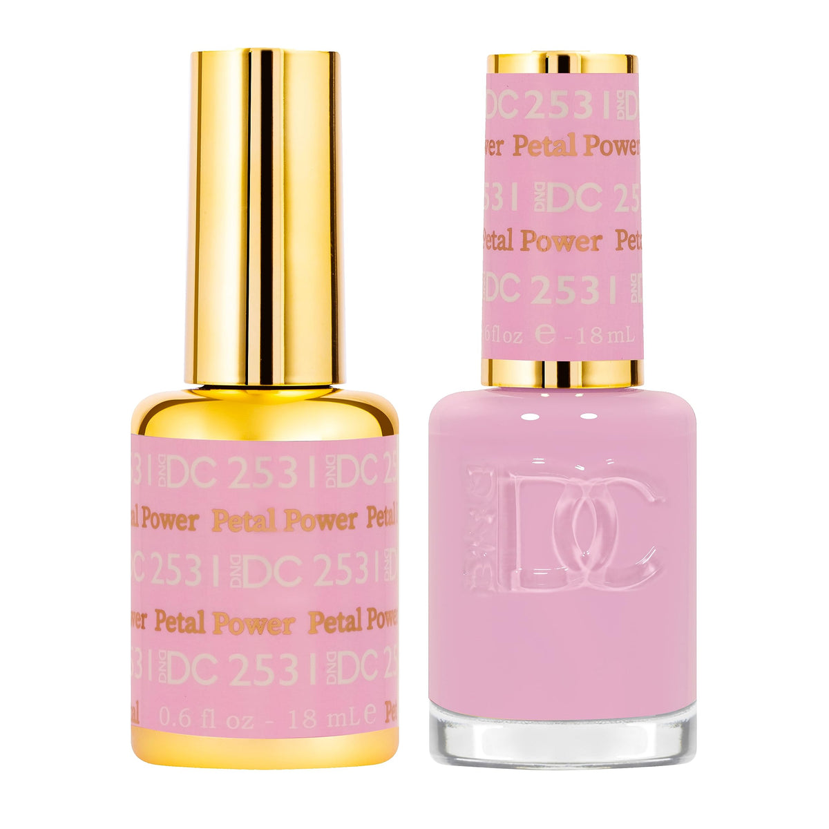 Daisy DND Petal Power gel polish bottle close-up, vibrant pink-purple hue for long-lasting shine