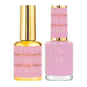 Daisy DND Petal Power gel polish bottle close-up, vibrant pink-purple hue for long-lasting shine