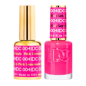 DAISY DND Pink Lemonade gel polish bottle showing rich color for durable manicure.