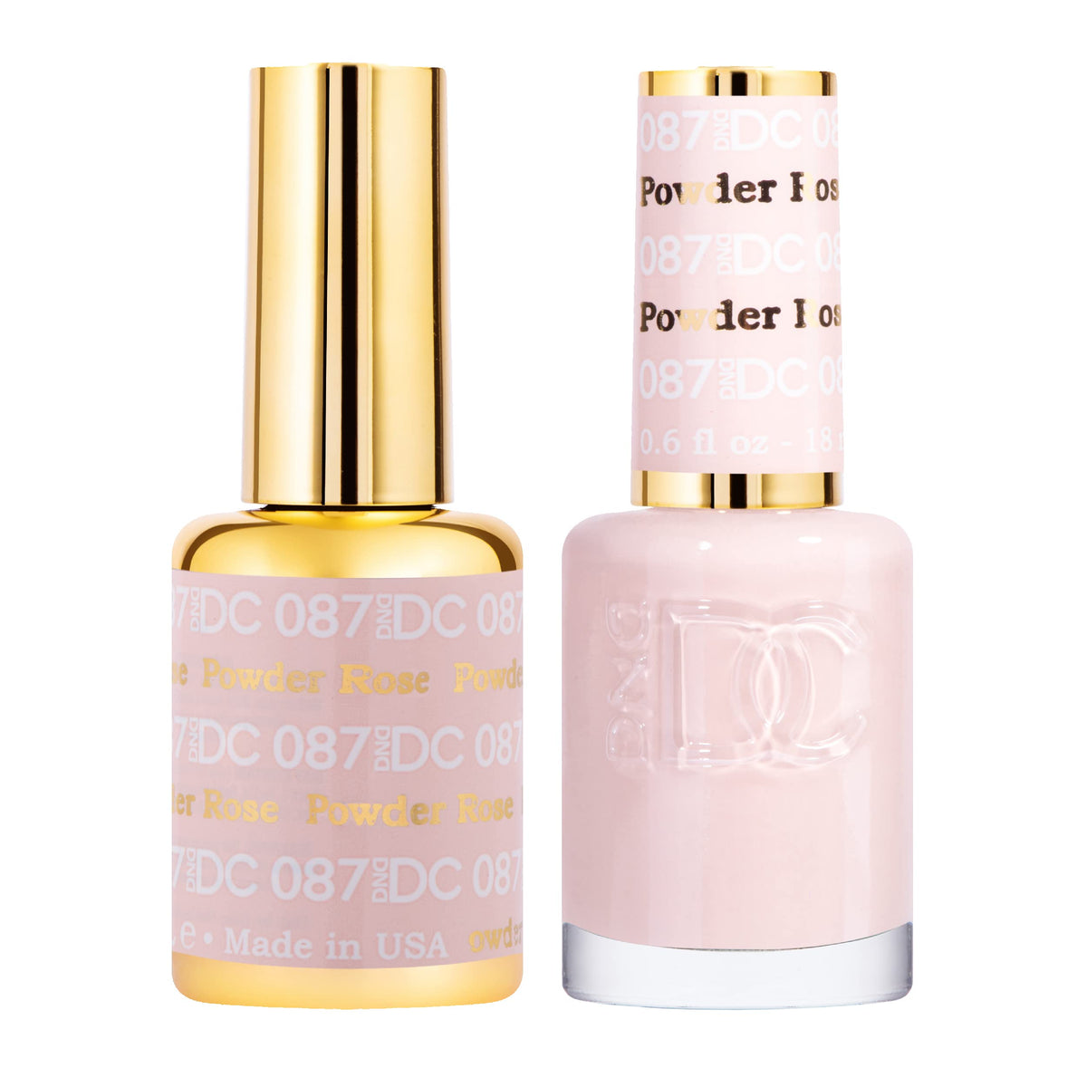 DAISY DND Rose Powder 087 gel polish bottle with long-lasting nude color