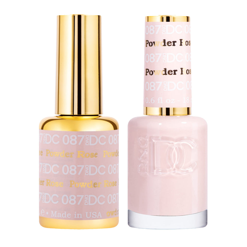 DAISY DND Rose Powder 087 gel polish bottle with long-lasting nude color