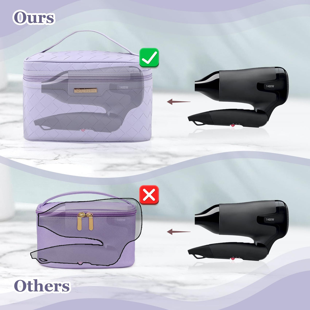 Dajasan makeup bag detachable bottom adds flexible partition options