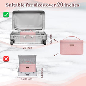 Dajasan makeup bag interior elastic pockets and ropes.