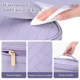 Dajasan makeup bag interior organization showcases brush area and elastic pockets