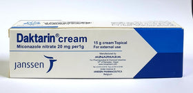 Daktarin Aktiv foot cream 15g pack of 2 packaging label closeup, trusted brand on shelf.