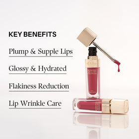 d'alba Piedmont Lip Volumizer Ruby Rose swatches on skin show color
