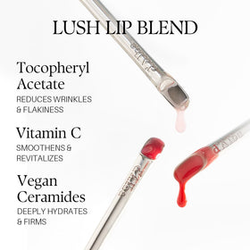 d'alba Piedmont Lip Volumizer Ruby Rose tube on counter for daily use