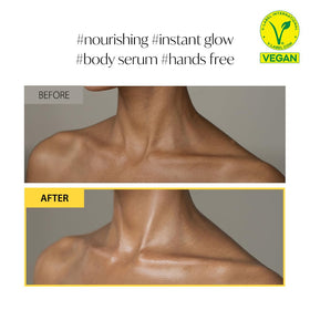 Shake-to-mix action showing bi-phase serum and oil blending