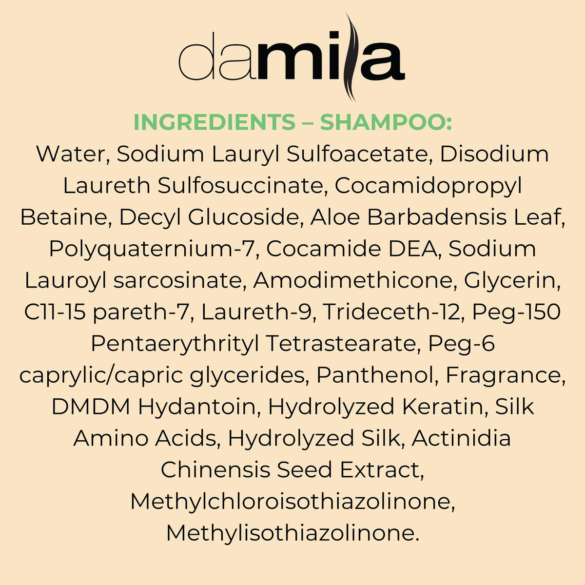 Damila color- and keratin-safe formula for treated hair