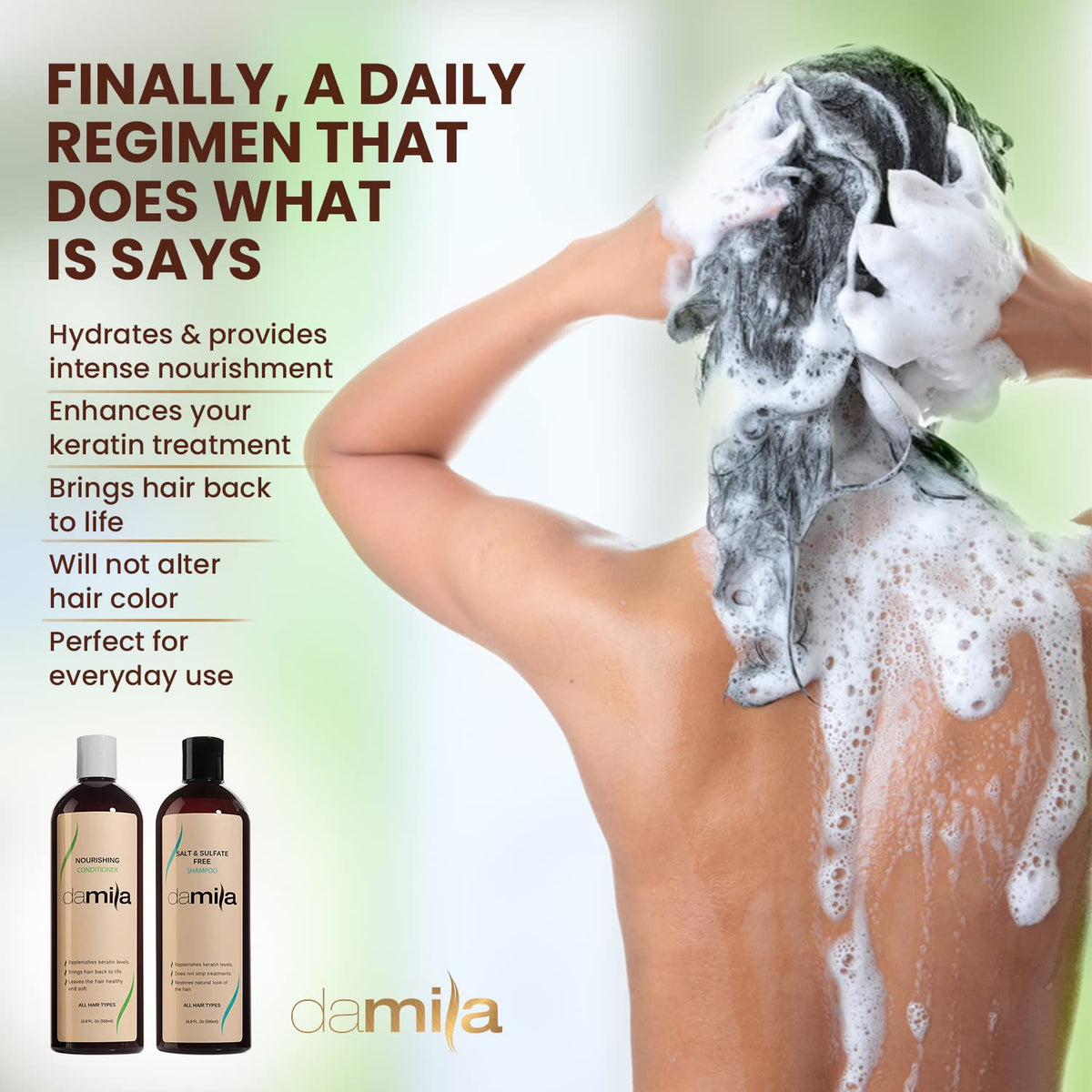 Damila hair texture closeup suggesting smooth, manageable strands