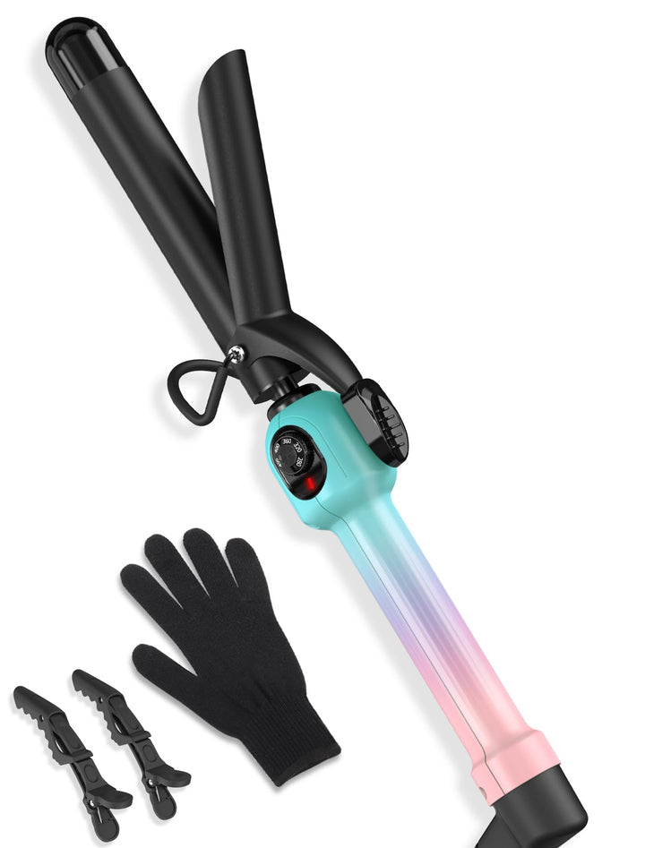 DAN Technology 1-inch ceramic curling iron barrel close-up highlights even heat for defined curls.