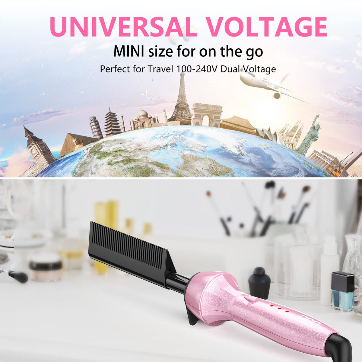 DAN Technology pink dual voltage design for home or abroad styling