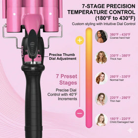 DAN Technology curling iron with seven heat settings for different hair types.
