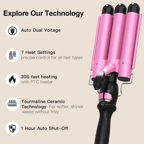 DAN Technology ceramic-coated triple barrel delivers even heat for polish.