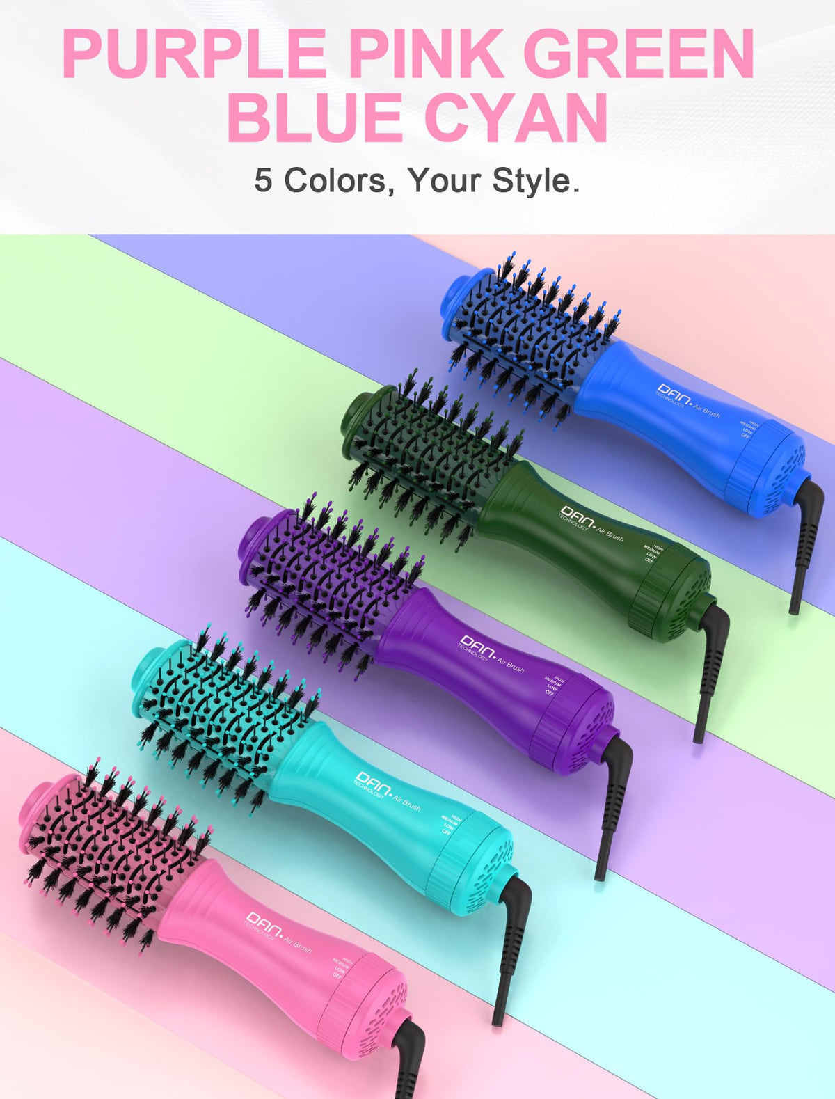 DAN Technology compact travel pink brush ideal for on-the-go hair shaping.